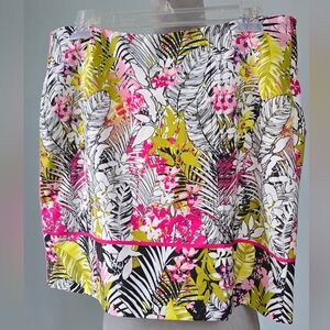 *final price*EP Pro skort palm-drawing yellow-pink ball pocket - shorts sz 6 EUC